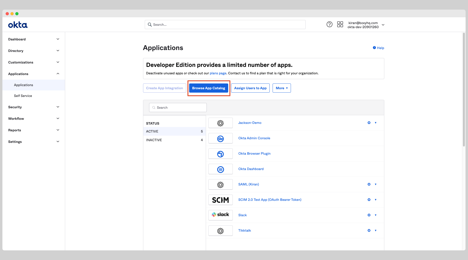 Okta SCIM Step 1