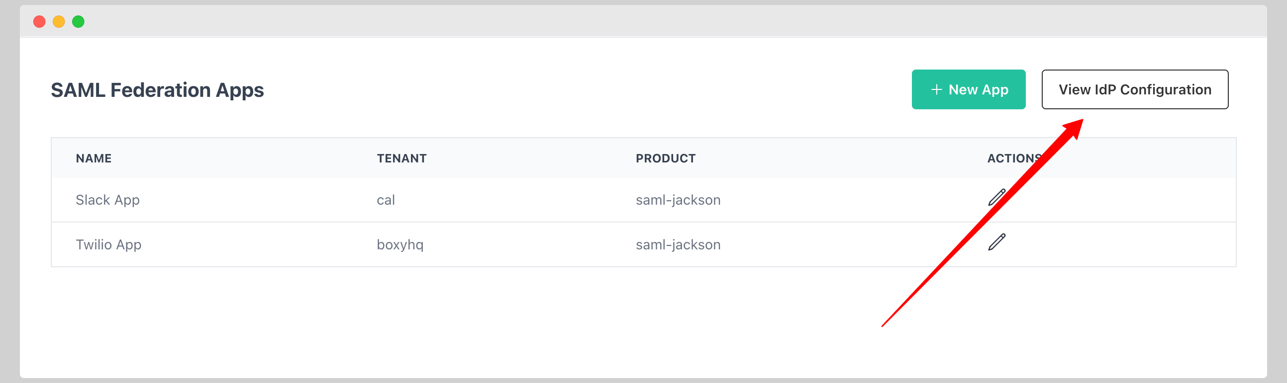 View IdP Configuration